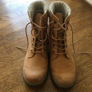 Mossimo Co. Tan Army Boots With Knitted Cuff